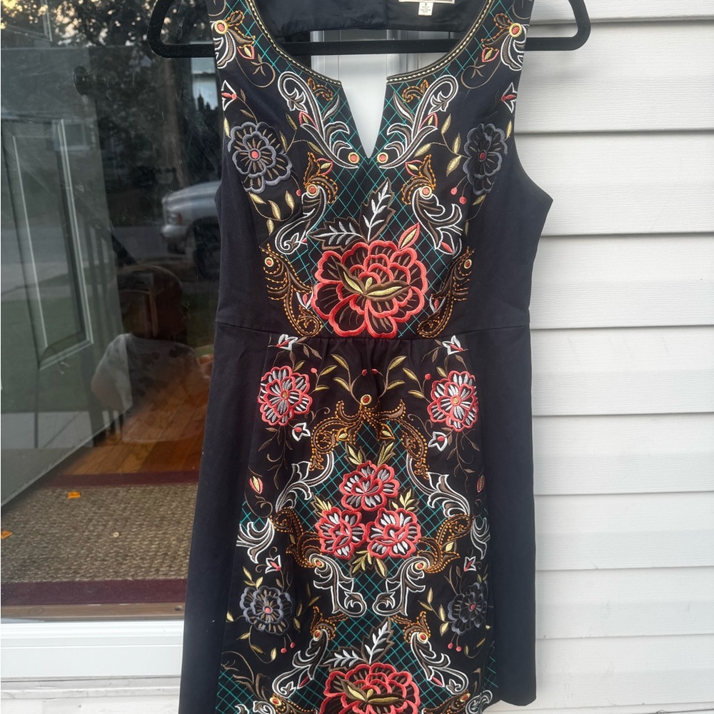 Anthropologie Moulinette Soeurs Perennial Floral Embroidery Dress | Size 8